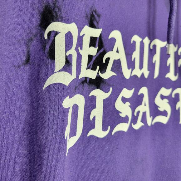 Beautiful Disaster Purple Tie Dye Know My Story Pullover Hoodie Size Curvy 2XL - Picture 4 of 10